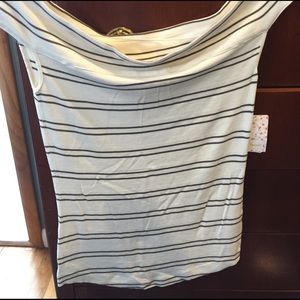 NEW Free People Yacht Club offshoulder stripe tee